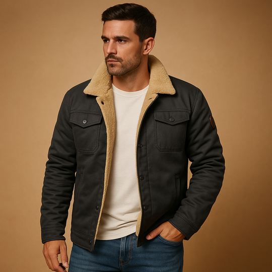 Tristan heren Sherpa jas – fleece gevoerde winter denim stijl jas