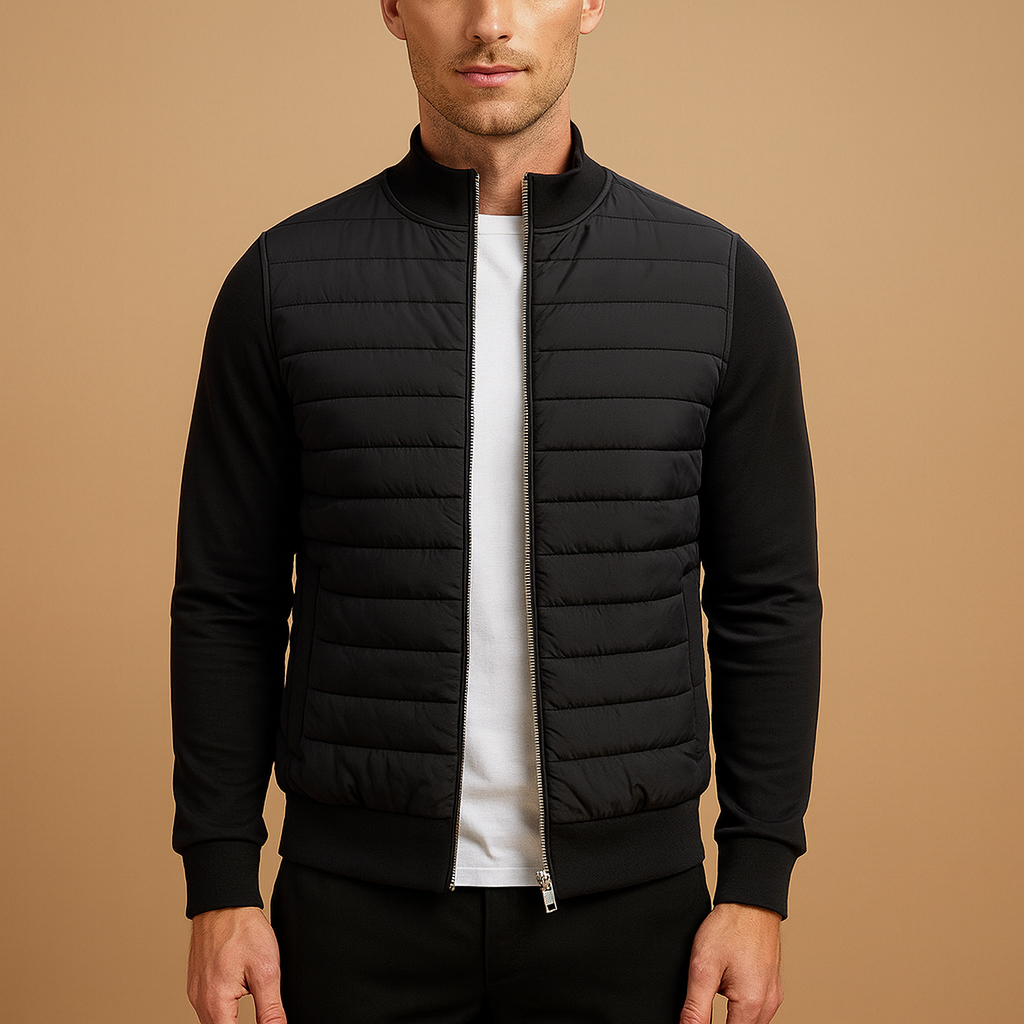 Barclay & Bloom | Men’s Quilted Bomber Jacket – Lightweight Padded Zip Jacket