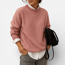 Lina Women’s Cashmere Sweater – Long Sleeve Crewneck Pullover