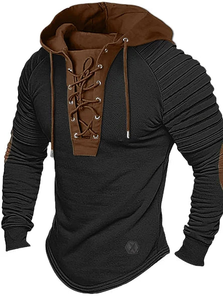 Xavier Men’s Hoodie – Lace-Up Long Sleeve Pullover