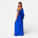 Women’s One Shoulder Dress Satin Elegant Side Slit Evening