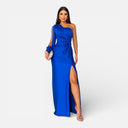 Celina – One Shoulder Asymmetric Dress with Side Slit