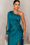 Celina – One Shoulder Asymmetric Dress with Side Slit