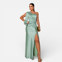 Celina – One Shoulder Asymmetric Dress with Side Slit