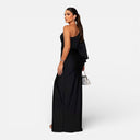 Women’s One Shoulder Dress Satin Elegant Side Slit Evening